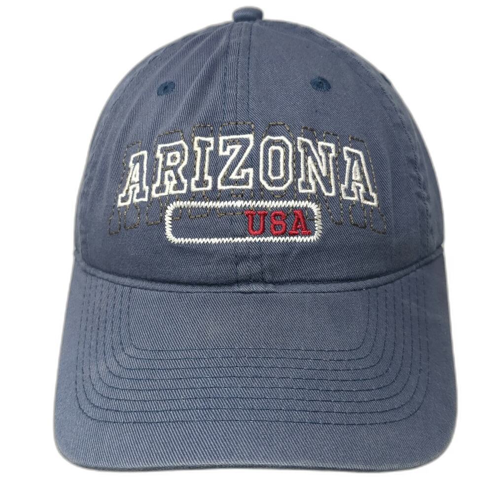 Perrin Arizona USA Embroidered Blue Cotton Baseball Cap One Size Strapback Hat